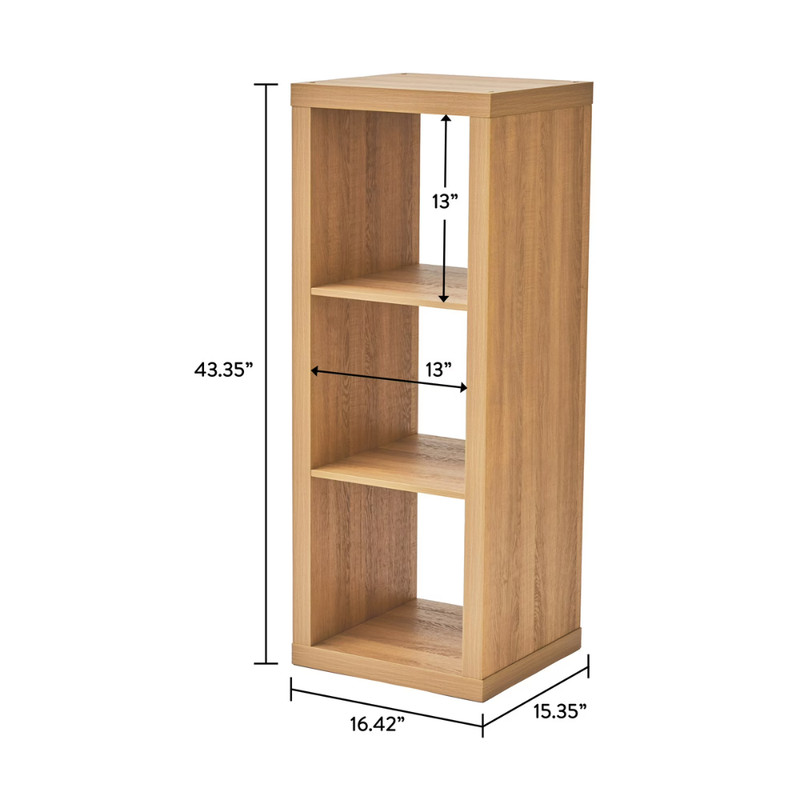 Better Homes & Gardens 3-Cube Storage Organizer, Light Honey, Wooden Bookcase gallery