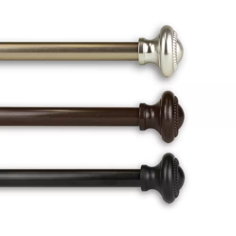 Pennant 7/16 In. Cafe Single Curtain Rod 28-48 In. - Satin Nickel gallery