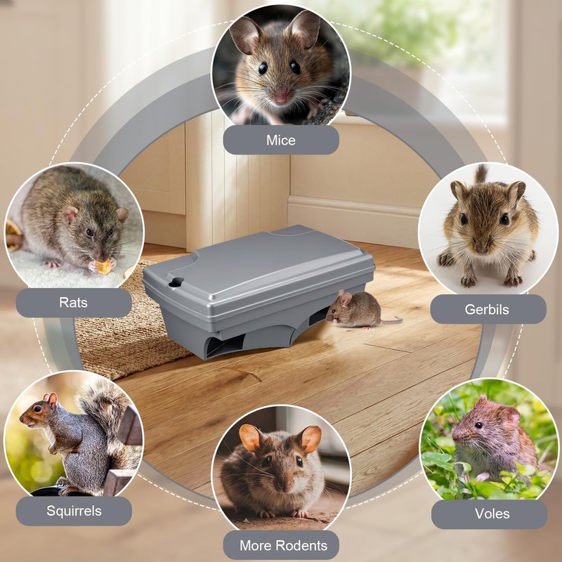 Mysora 6Pack Reusable Rodent Block Stations, Heavy Duty Outdoor Mouse/Rat Boxes gallery