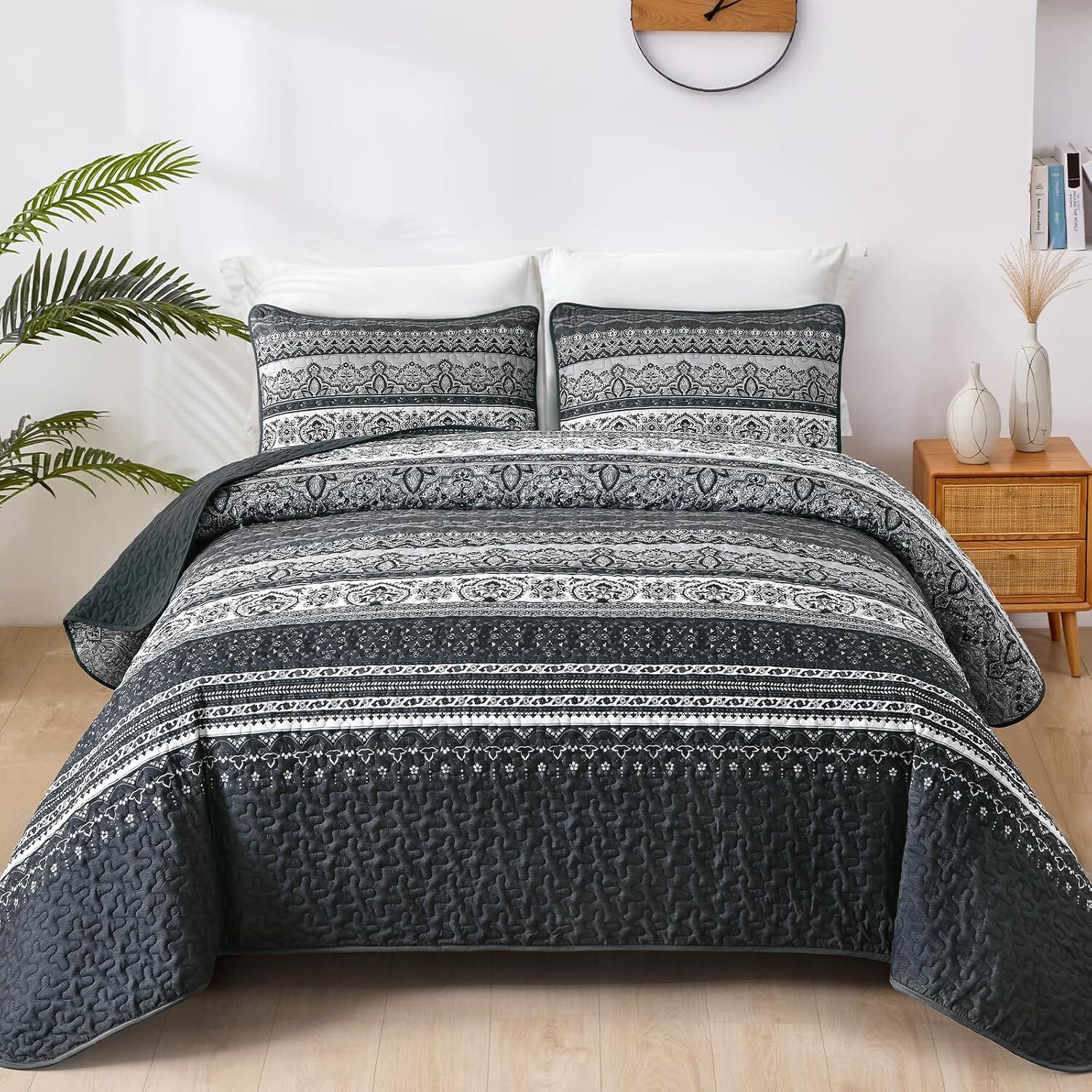 WONGS Boho Bedding Quilt Set Queen King Size All Season Bedspread for Bedroom gallery