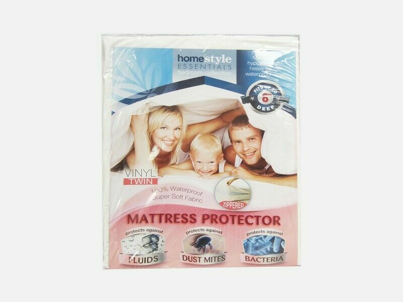 Vinyl Mattress Protector-Waterproof & Dust Mite Proof Durable Cover - Twin Size gallery