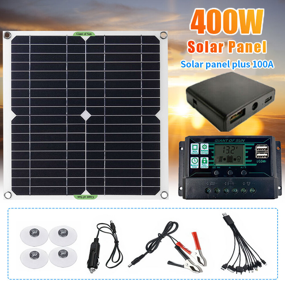 400 Watts Solar Panel Kit 12V Battery Charger w/ 100A Controller Caravan Boat US gallery