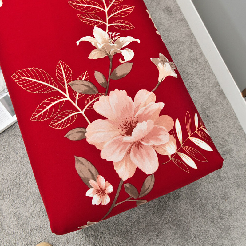 Stretch Printed Dining Bench Cover Long Bench Stool Slipcover Seat Protector gallery
