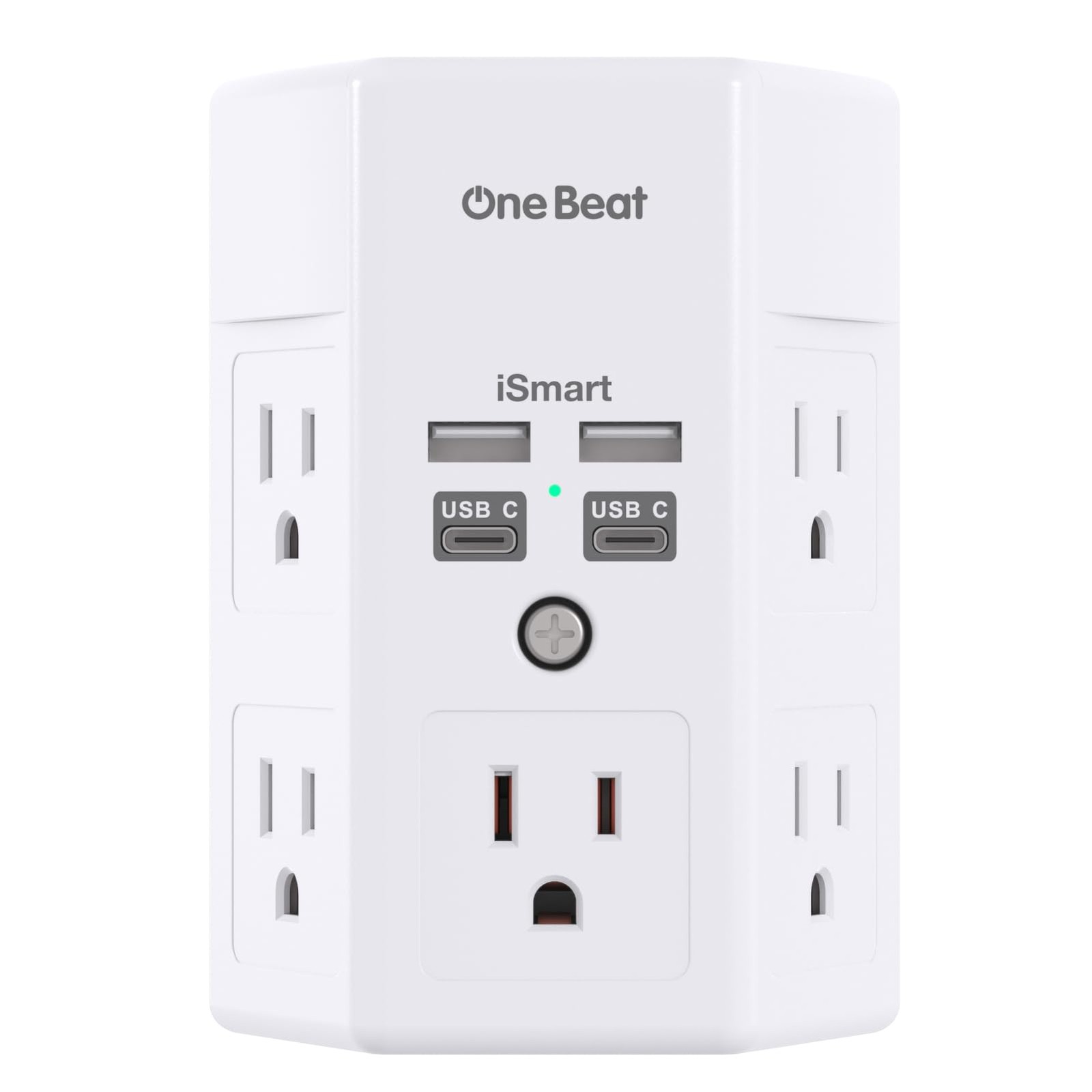 One Beat 1680J 3 Side Power Strip Multi Plug Expander, 15.5W,1Pack, White gallery