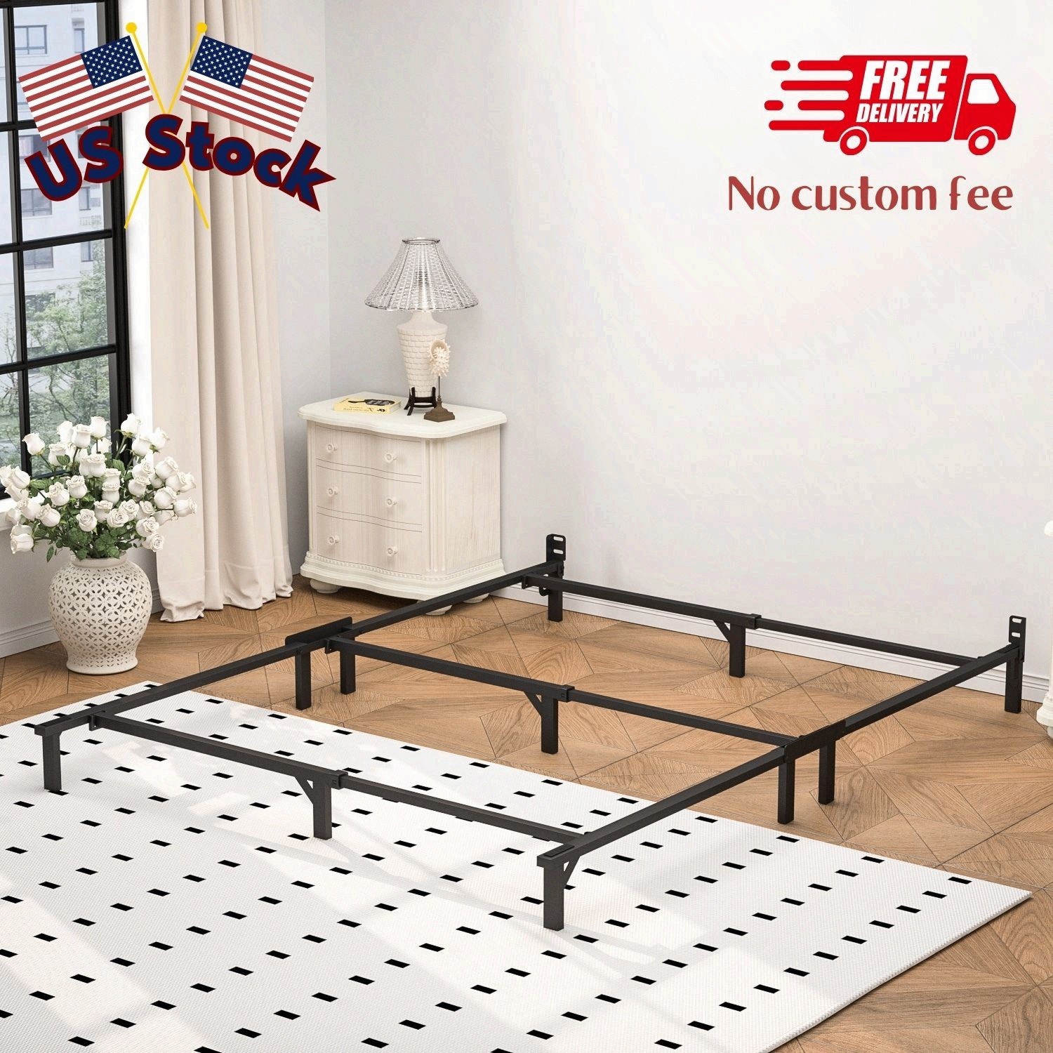 Ardent 7" King Metal Bed Frame. Adult. Easy to Assemble.No Tools Needed gallery