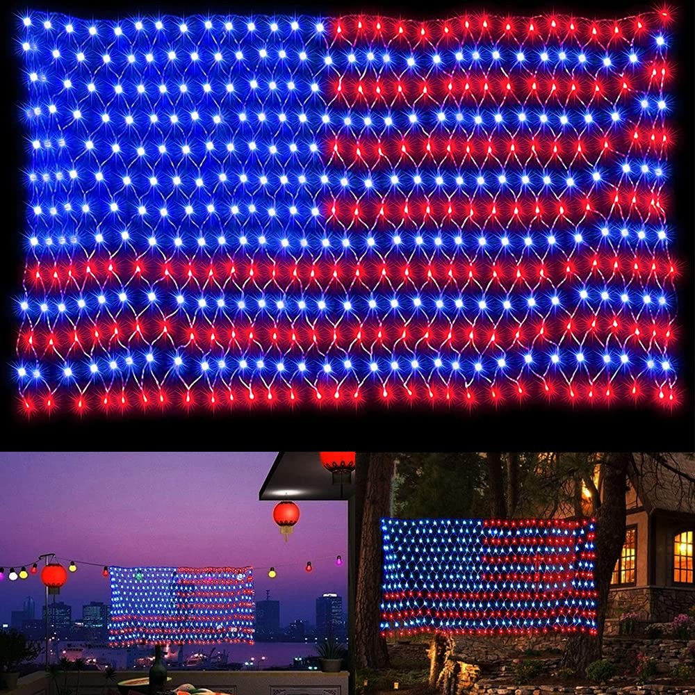 420 LED Lights US American Flag Waterproof 4th Of July Decoration Indoor Outdoor gallery