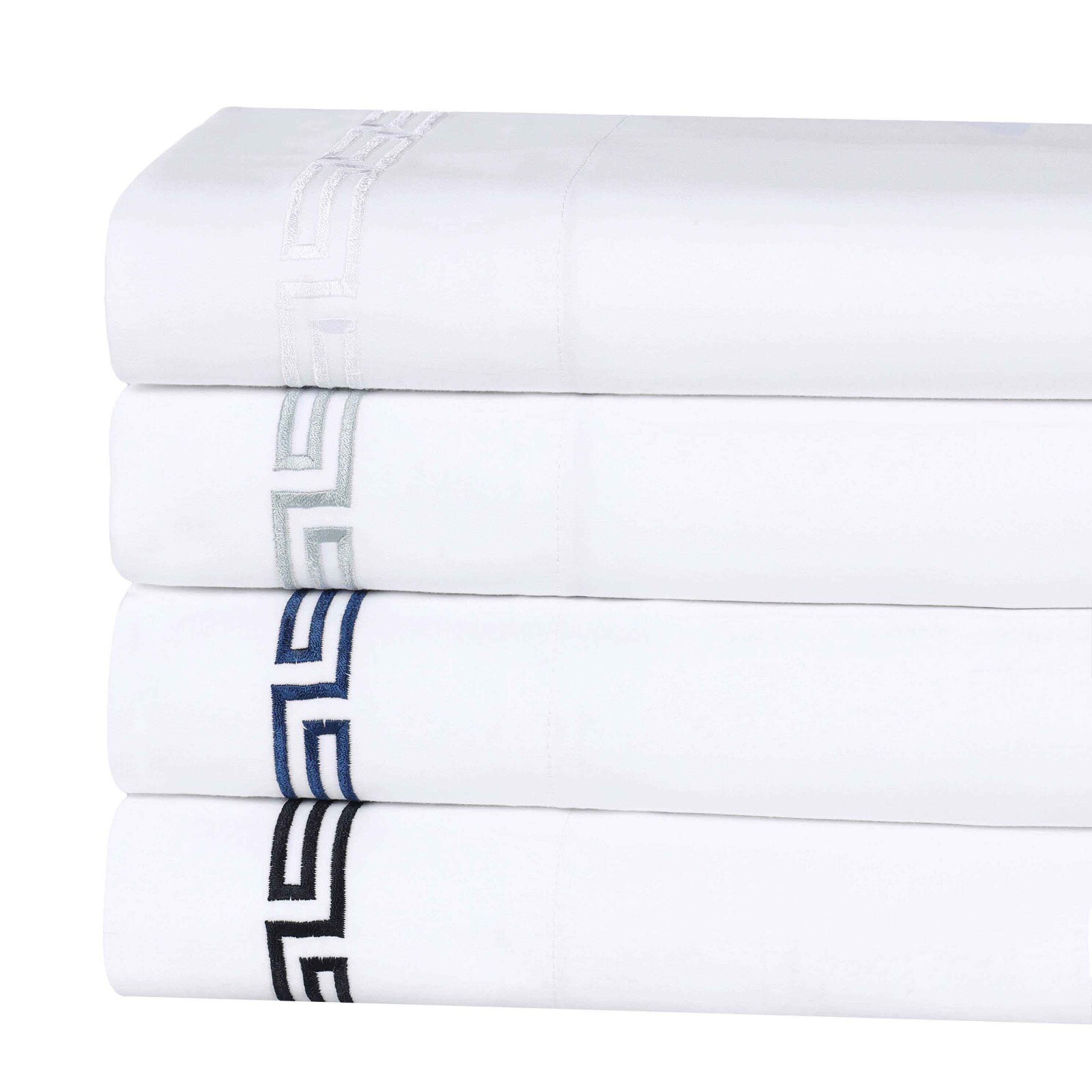 Harrison Cotton Greek Key Embroidered Deep Pocket Bed Sheet Set gallery