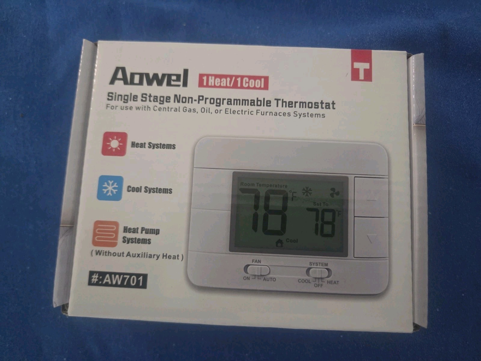 AW701 Non Programmable Thermostat for Home 1 Heat/ 1 Cool Single-Stage System gallery