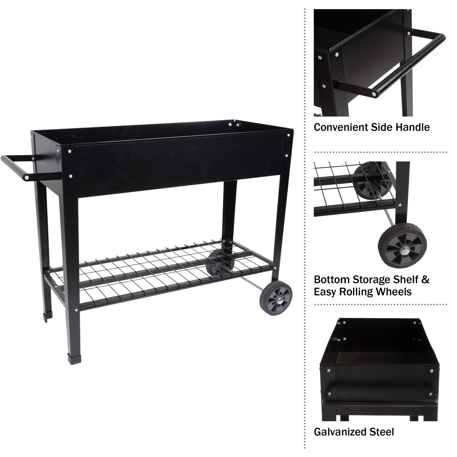 3 Tier Slim Rolling Storage Cart 9” Rolling Cart with Handle and Wheels gallery