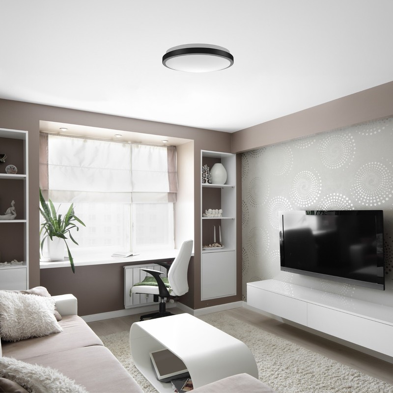 LED Flush Mount Ceiling Light 10 in. Matte Black Round Dimmable 4000K Daylight gallery