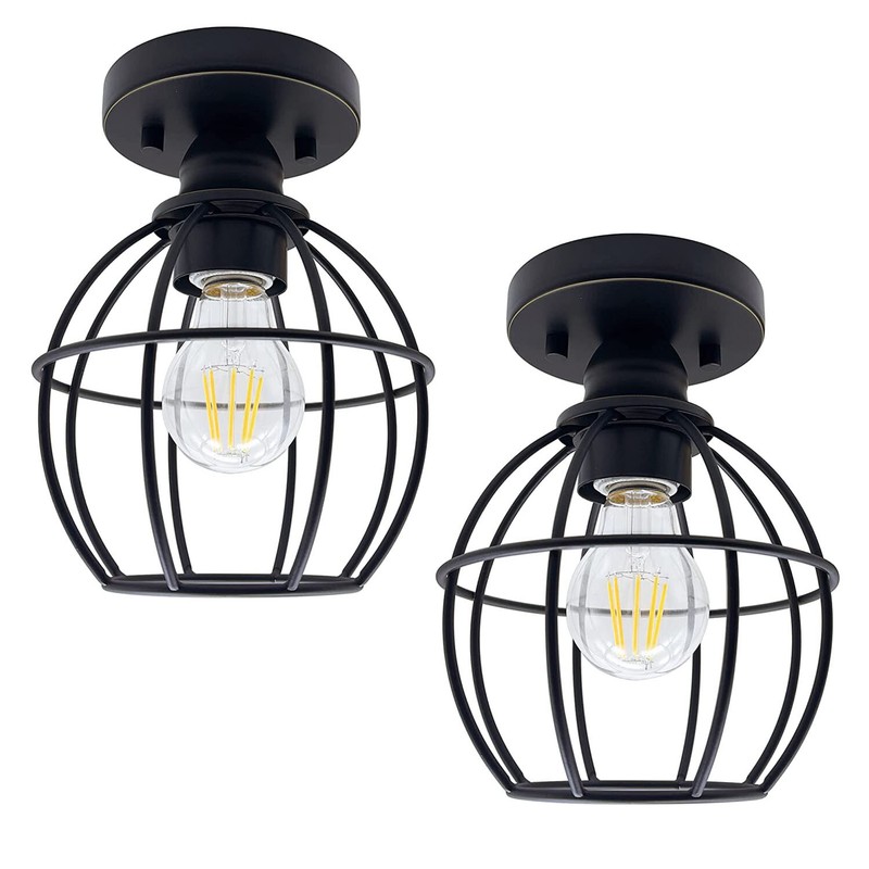 MingBright 2 Pack Semi Flush Mount Ceiling Light Porch Pendan Light Fixtures gallery