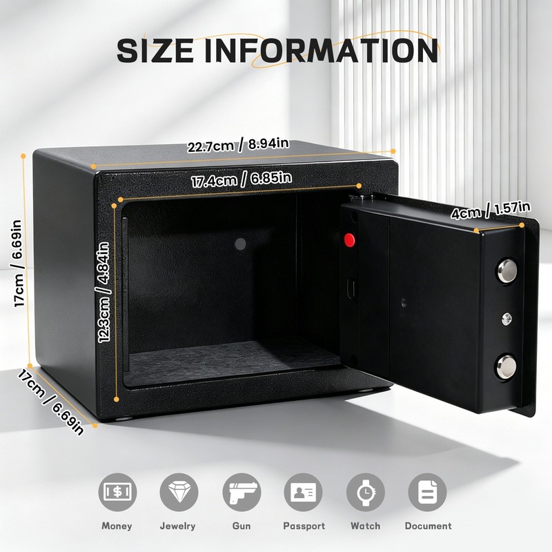 Small Fireproof Security Safe Digital Keypad Lock Gun Cash Jewelry Document Box gallery