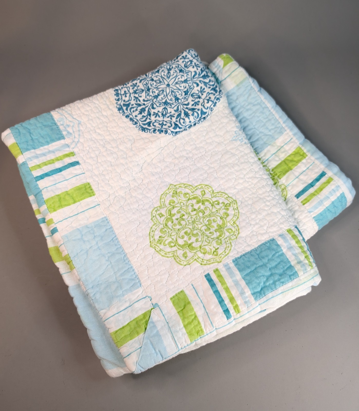 Blue & Green Quilted Pillow Shams gallery