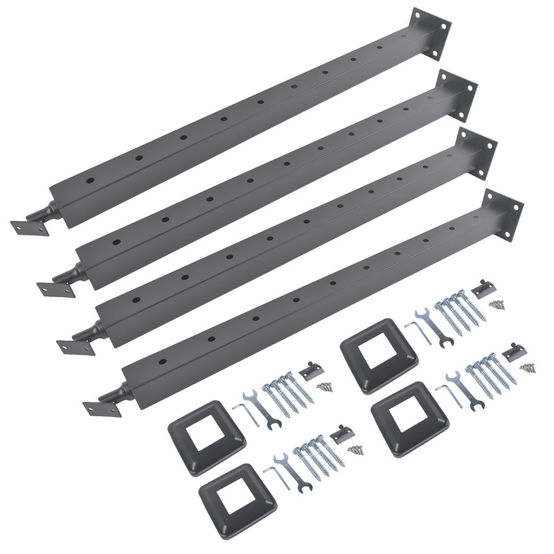 4Pack Black 35" Corner Cable Railing Post - Stainless Steel Surface Mount Kit gallery
