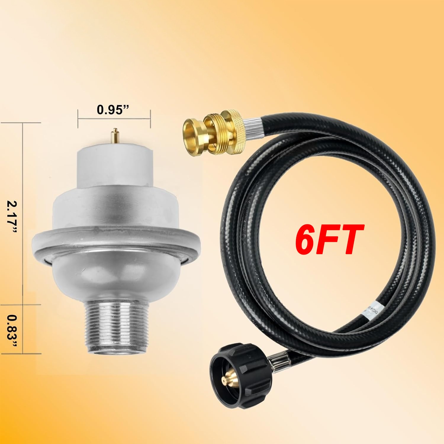 WADEO Propane Fuel Filter with 6FT Propane Adapter Hose to 20-40lb Propane Tanks gallery
