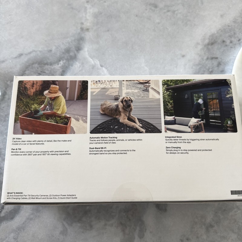 Arlo Essential Pan Tilt Security Camera 2K - Wired Plug-in Power Outdoor Came... gallery