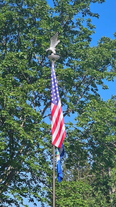 Flagpole Eagle Topper Decorative SILVER Finial Globe Outdoor XX-Large 32 inch gallery