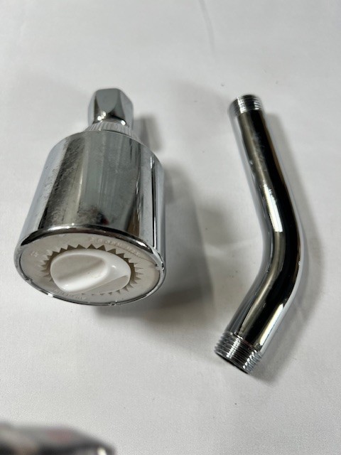 Chrome Shower Head & Shower Arm Set – 2.5 GPM – Universal 1/2" NPT – NOS gallery