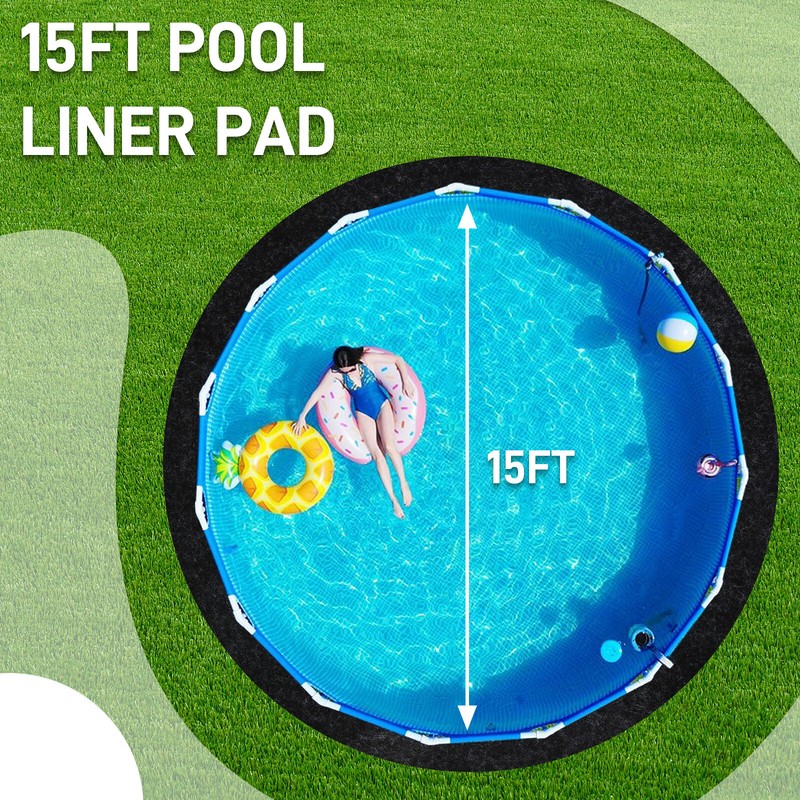 Durable Round Pool Liner Pad for Above Swimming Pools 15FT Non-woven fabric gallery