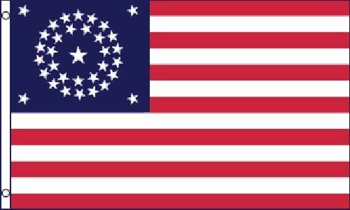 34 Star Round US Civil War Flag 3x5 ft United States USA American Union Army gallery