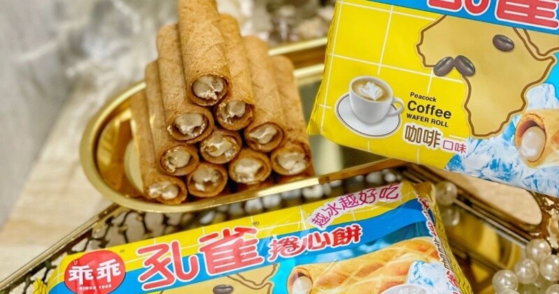 [孔雀] 捲心餅 Peacock Custard / Coffee Wafer Roll 63g x 3 / Pack (Select) gallery