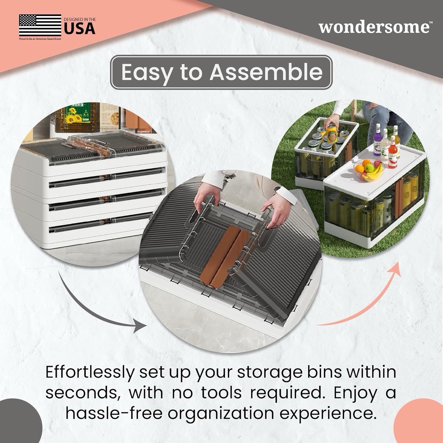 Collapsible Storage Bin, 8.5-Gallon, Foldable Organizer with Doors, 1-Pack gallery