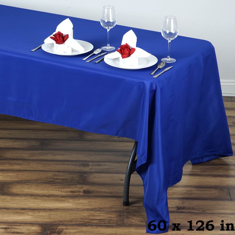 ROYAL BLUE 60x126 RECTANGLE POLYESTER TABLECLOTH Wedding Catering Kitchen Dinner gallery