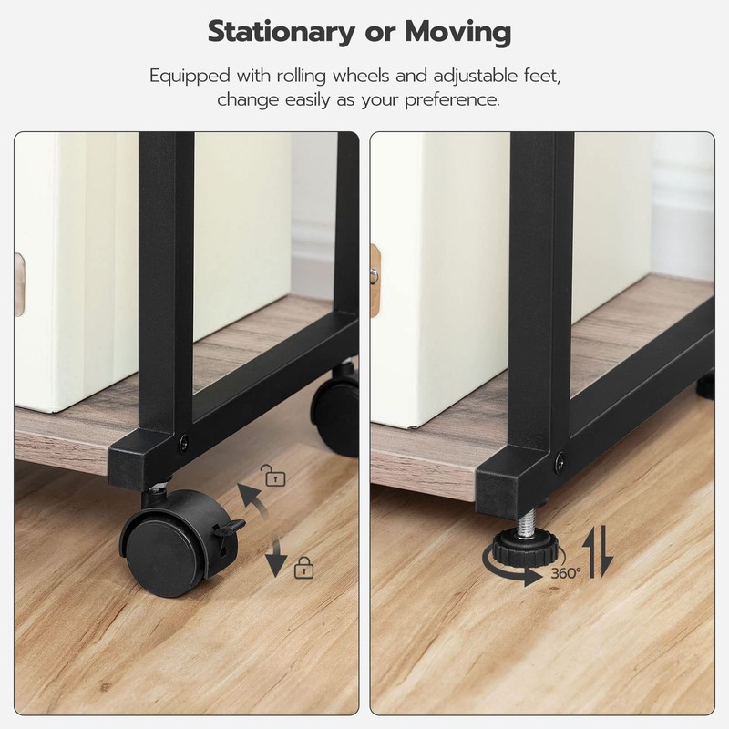 Mobile Printer Stand, 3-Tier Printer Cart Under Desk with Storage, Industrial... gallery