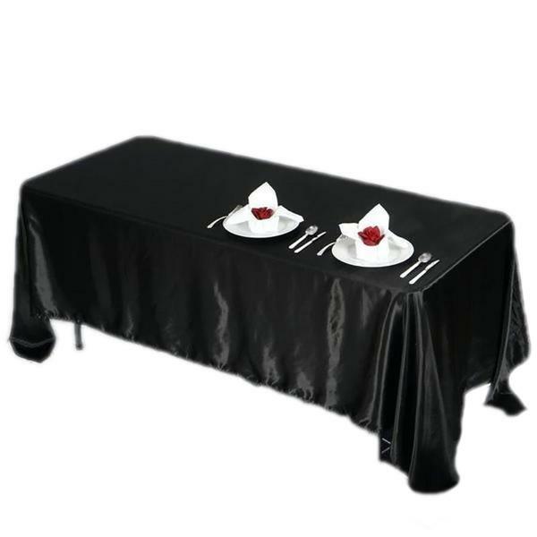 72x120-Inch RECTANGULAR SATIN TABLECLOTH Dinner Wedding Party Linens Decorations gallery