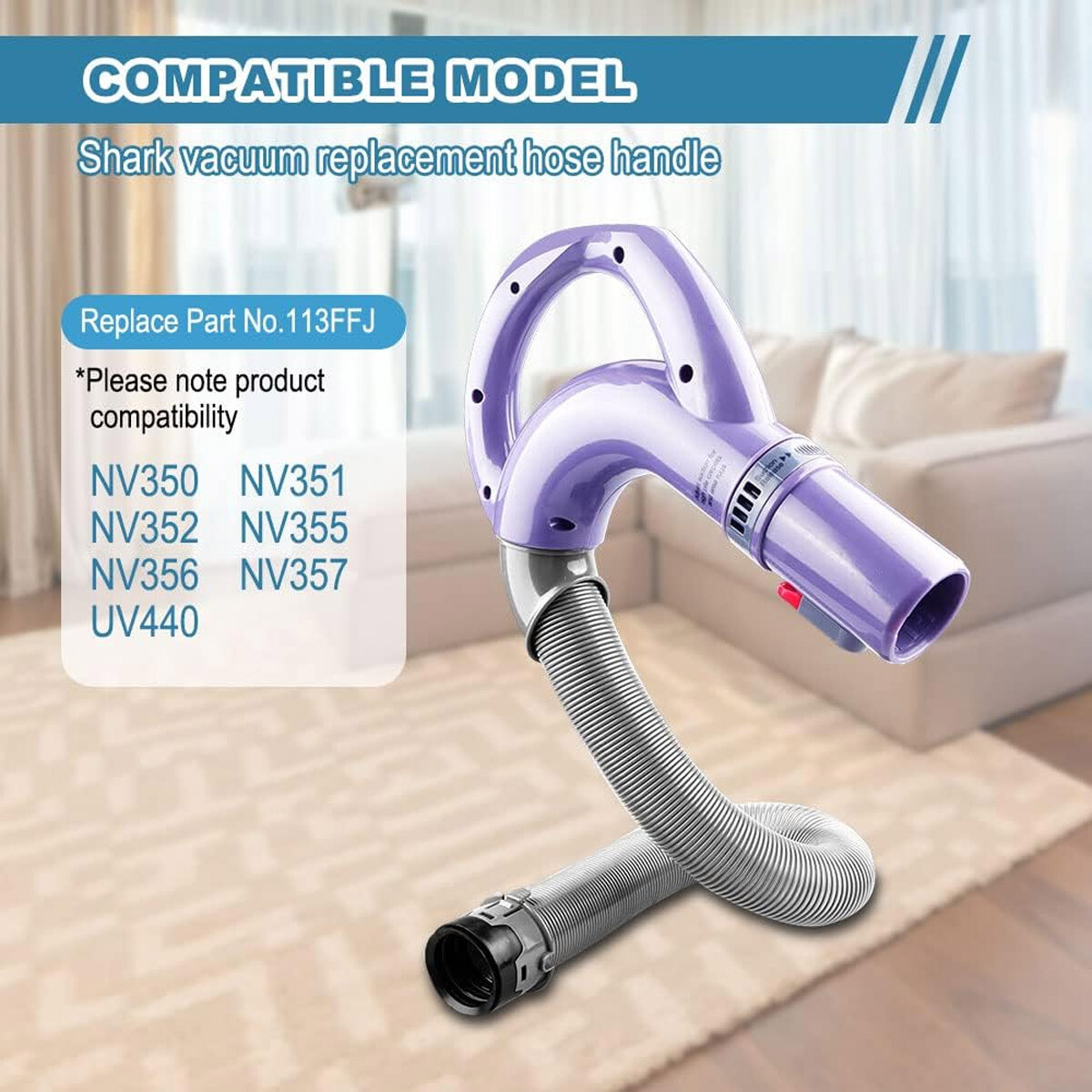 113FFJ Replacement Hose Handle for shark NV350,NV351,NV352,NV355, NV356, NV357 gallery