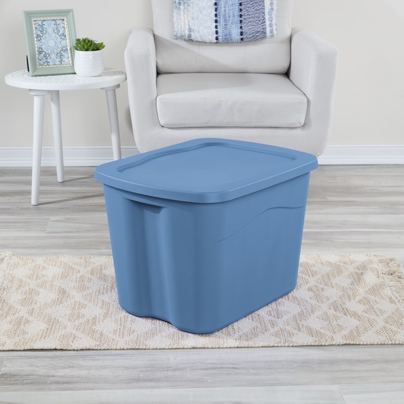 Sterilite 18 Gallon Storage Bin Durable Plastic Tote Container W/ Snap-On Lid gallery