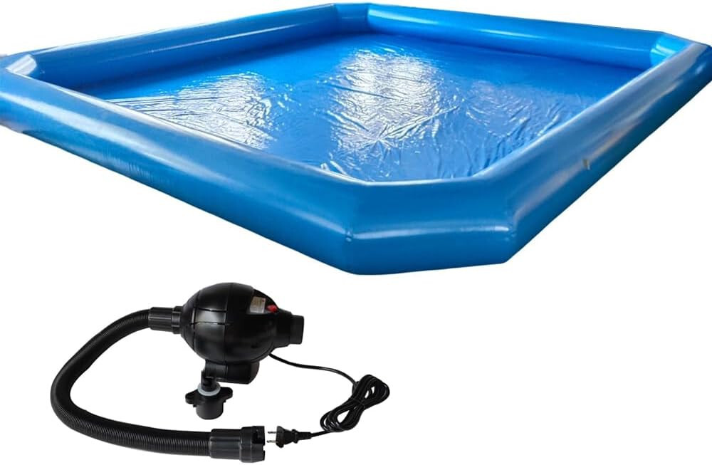 Inflatable Swimming Pool,23x23x1.8 Feet Family Blow up Swim Pools with 110V 800W gallery