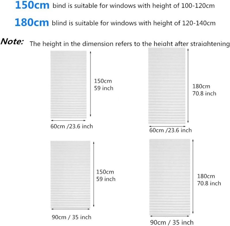 2 Pack Temporary Blackout Blinds for Window, Self Adhesive Pleated Cordless N... gallery