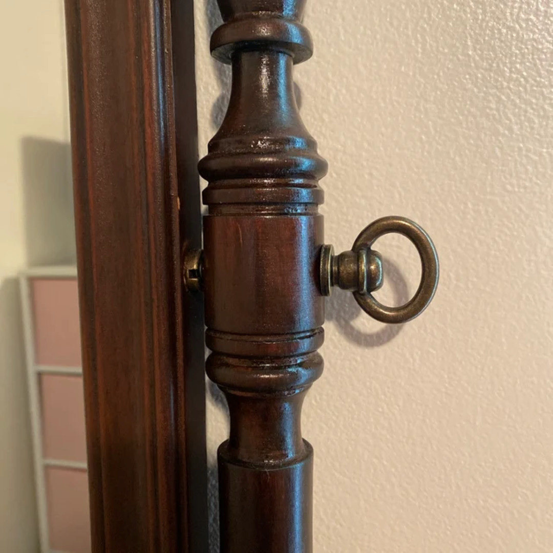 SMALL Antique Brass Steel Cheval Mirror Mount Set vintage retro old kit screws gallery