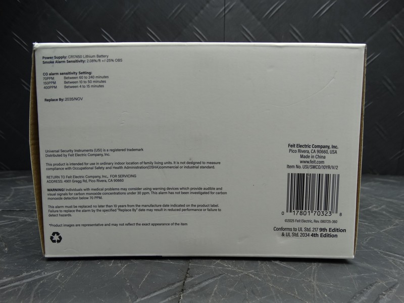 USI 1-Pack 10-Year Battery Combination Smoke & Carbon Monoxide Detector w/Alarm gallery