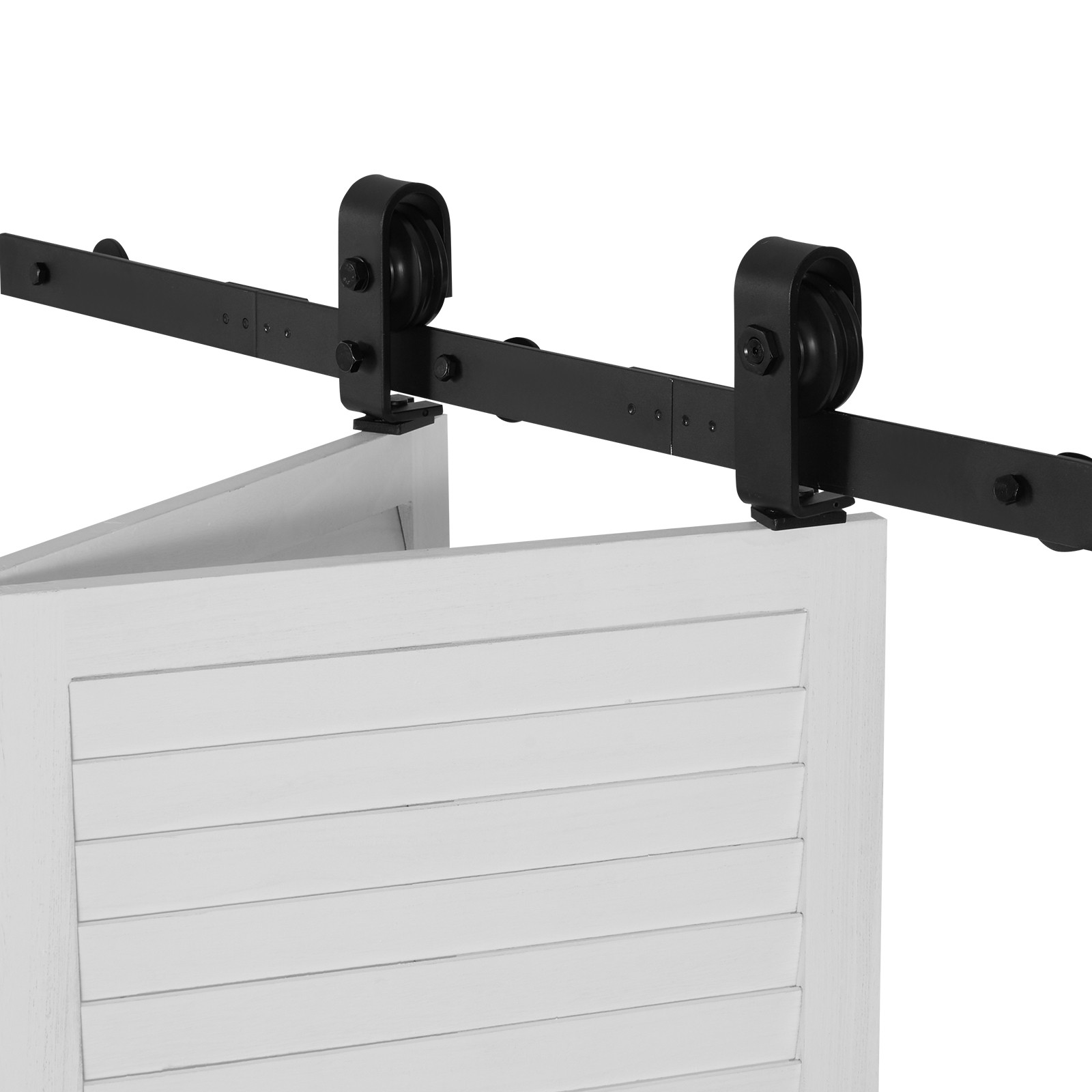 Bi-Folding Sliding Barn Door Hardware Track Kit 36" for Two 16" Doors gallery