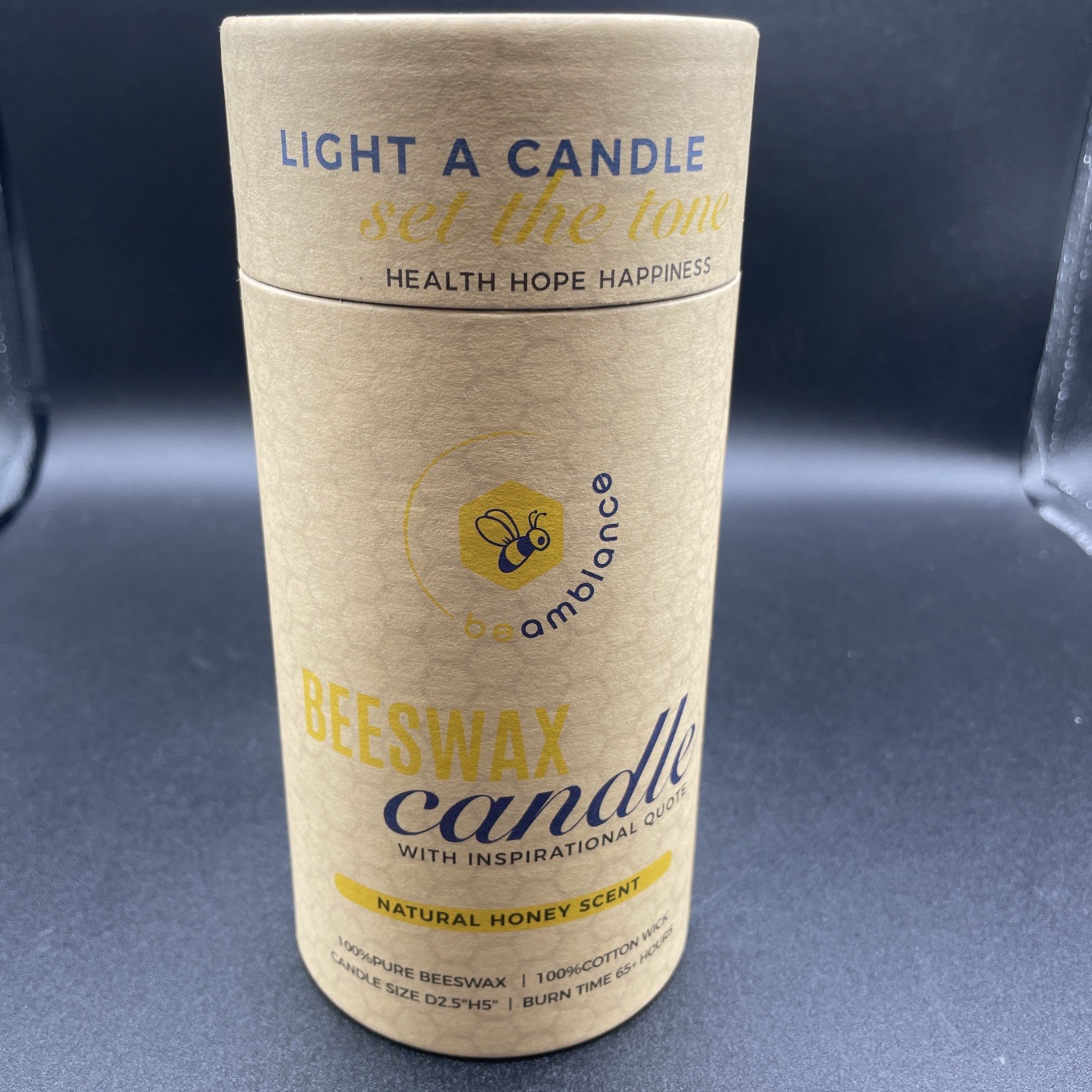 100% Pure Beeswax Beambiance Inspirational Candle Natural Honey Scent gallery