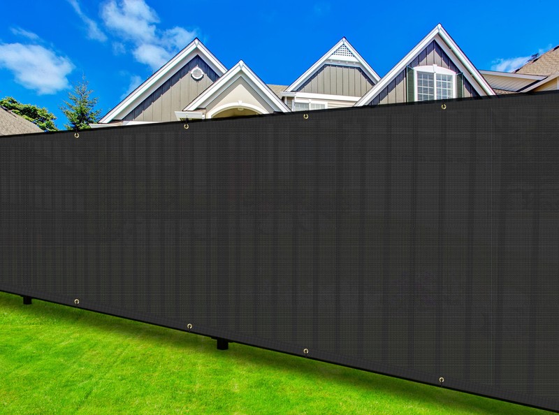 8ft Privacy Fence Screen Windscreen Black Mesh Shade Cover for Garden Yard Pool gallery