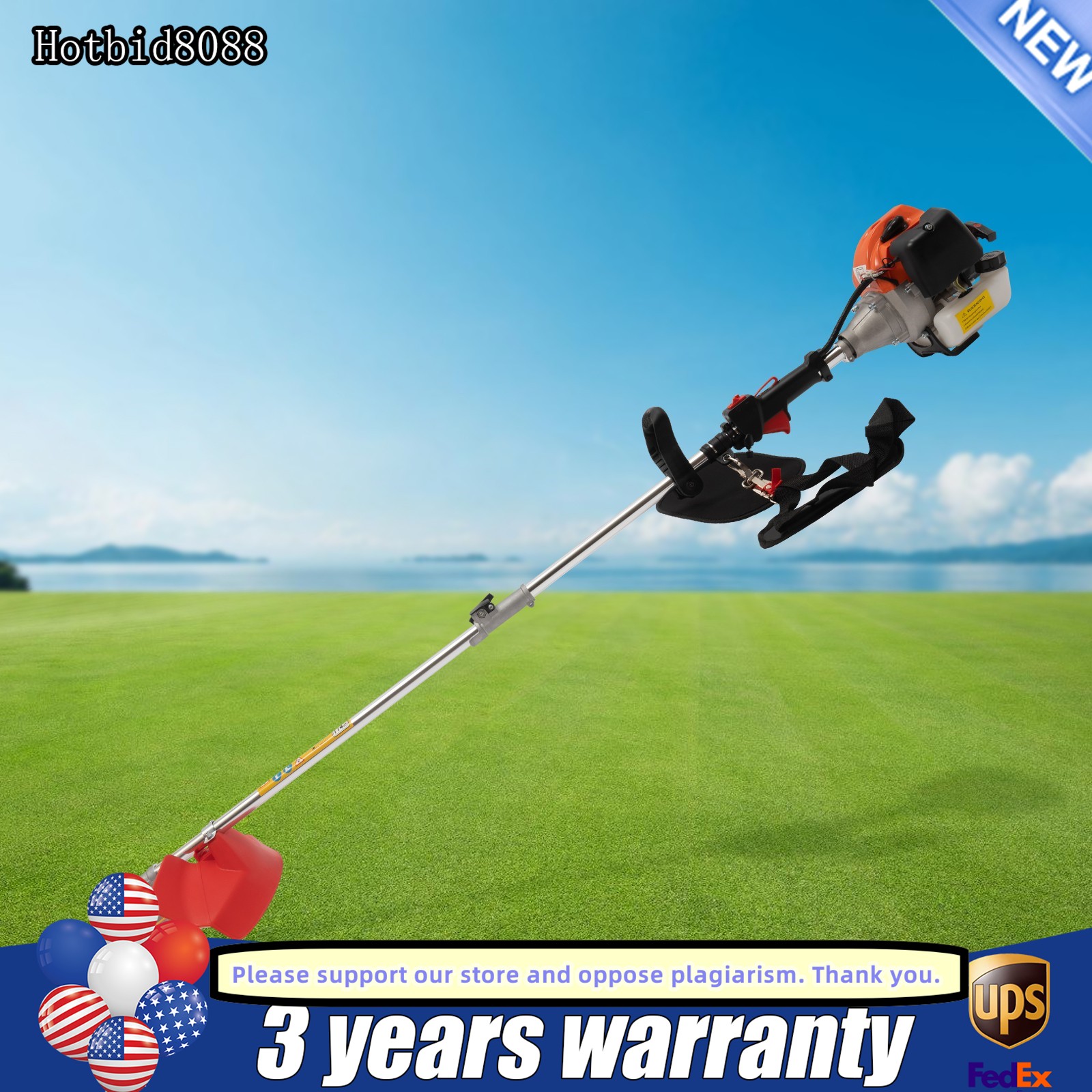 33cc 2-stroke Side-mounted Brush Cutter Weed Wacker Grass Trimmer 0.81kw gallery