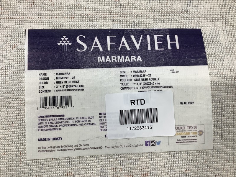GREY BLUE RUST 2'-0" x 8'-0" Back Stain Rug, Reduced Price 1172683415 MRM322F-28 gallery