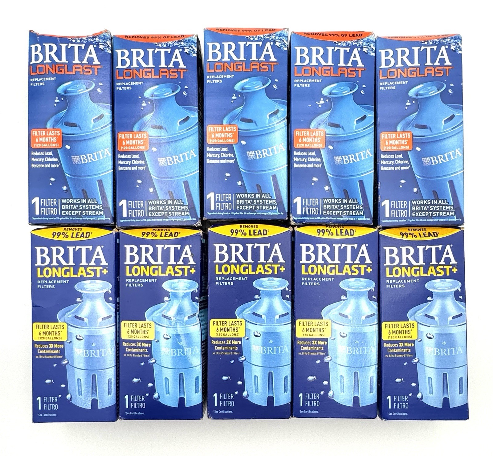 Brita Longlast & Longlast+ Water Filter LOT OF 10 Replacement for Pitchers gallery