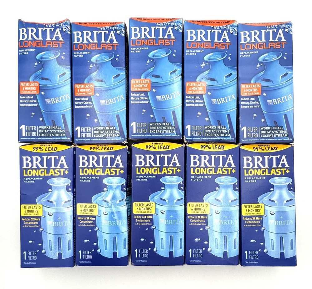 Brita Longlast & Longlast+ Water Filter LOT OF 10 Replacement for Pitchers