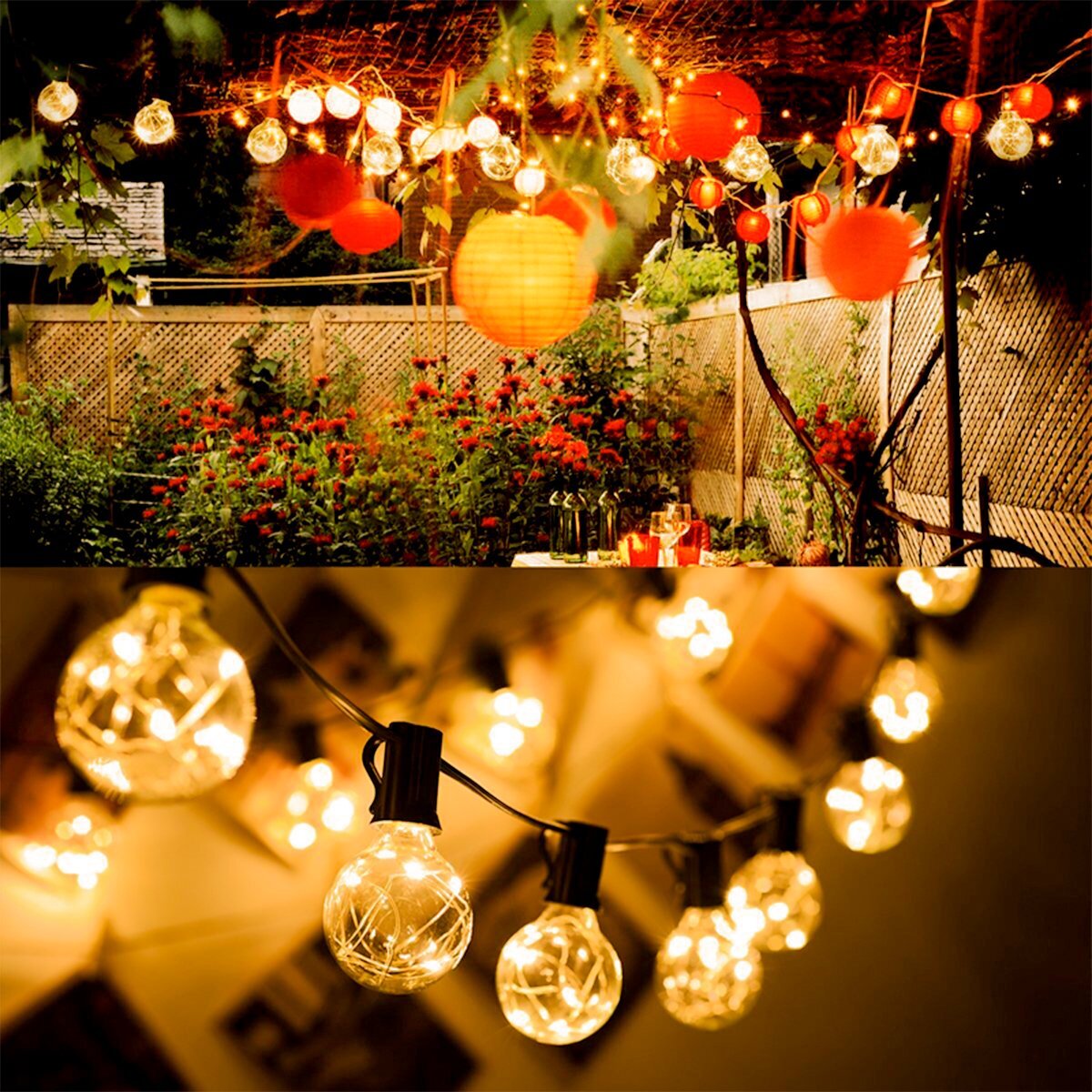 59FT LED String Light with 50 Lights for Patio Garden Backyard Party Yard Deck gallery
