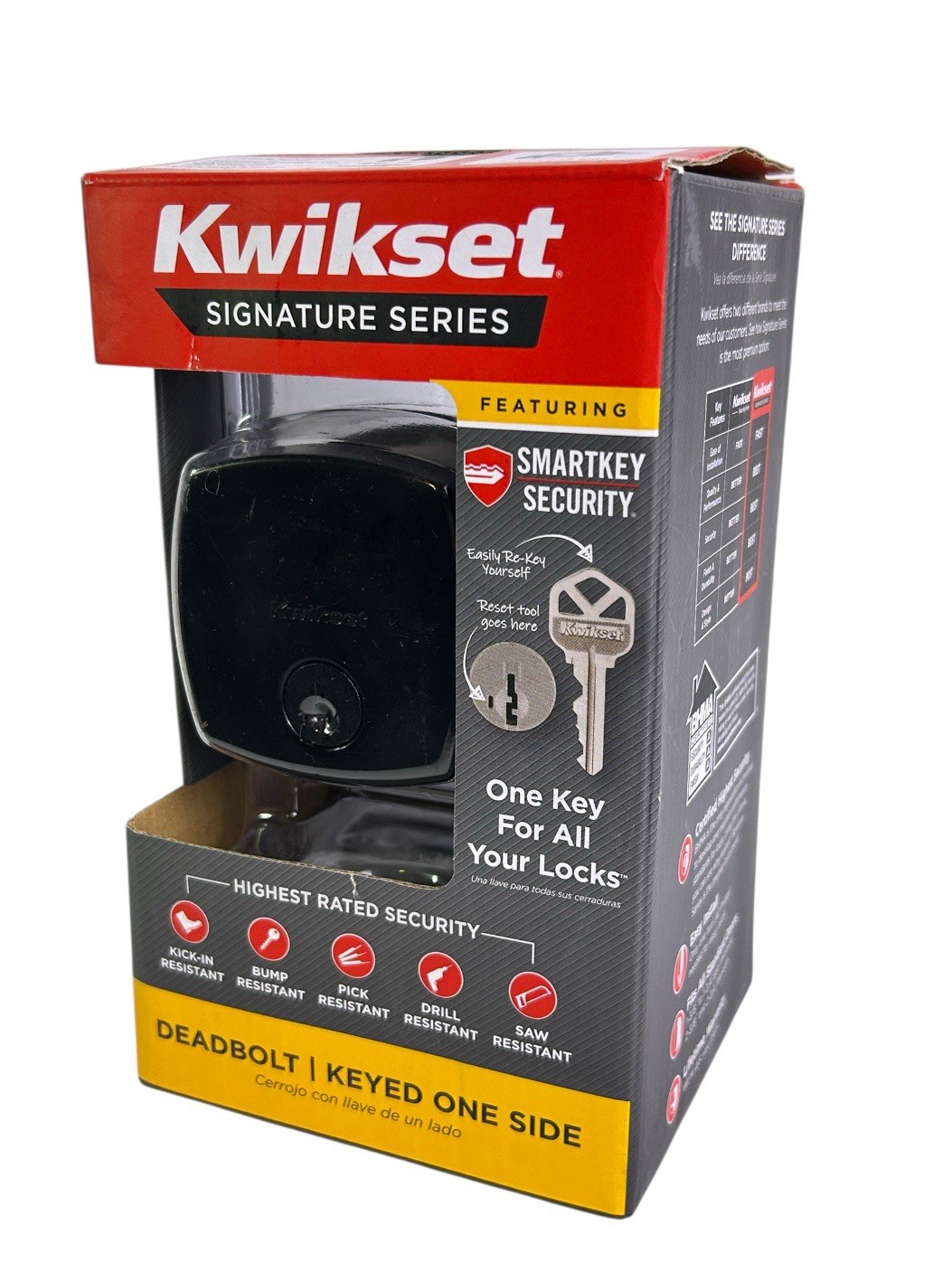 Kwikset Midtown Modern Exterior Keyed Front Entry Deadbolt Lock Matte Black gallery