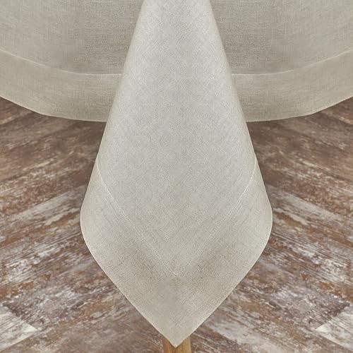 Linen Natural Tablecloth 60 x 132 Inch - 132" x 60" (Rectangular) 02 - Natural gallery