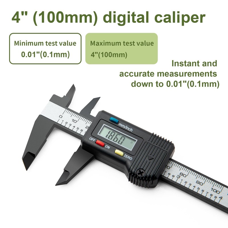 SCITOOLS Small Digital Caliper 0-4" Mini Measuring Tool, Micrometer 4" gallery