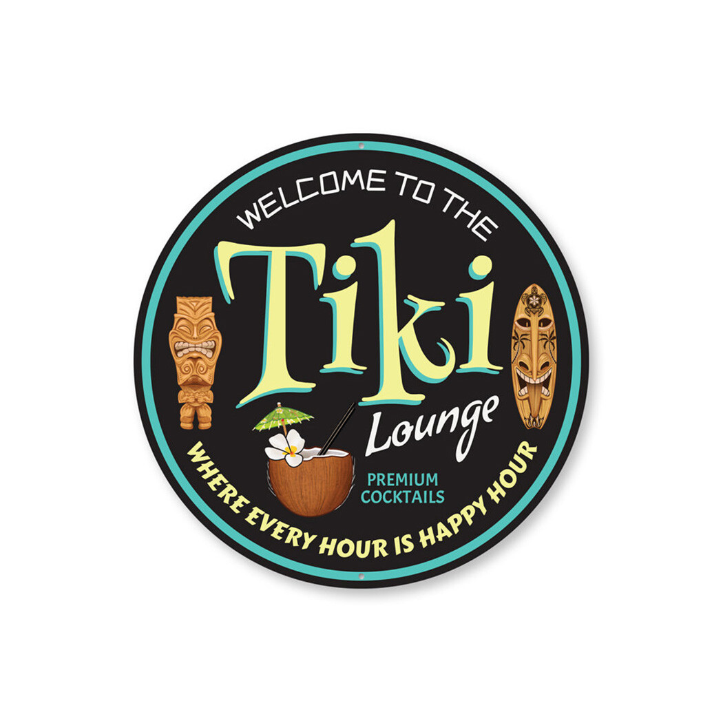 Retro Tiki Lounge Metal Sign gallery