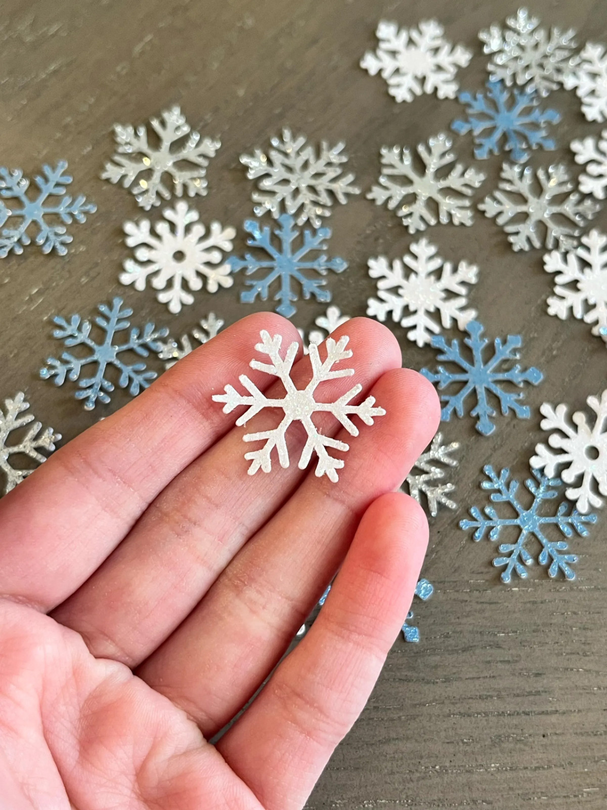Glitter Blue/Silver/White Snowflake Confetti Christmas Decor Table Scatter gallery