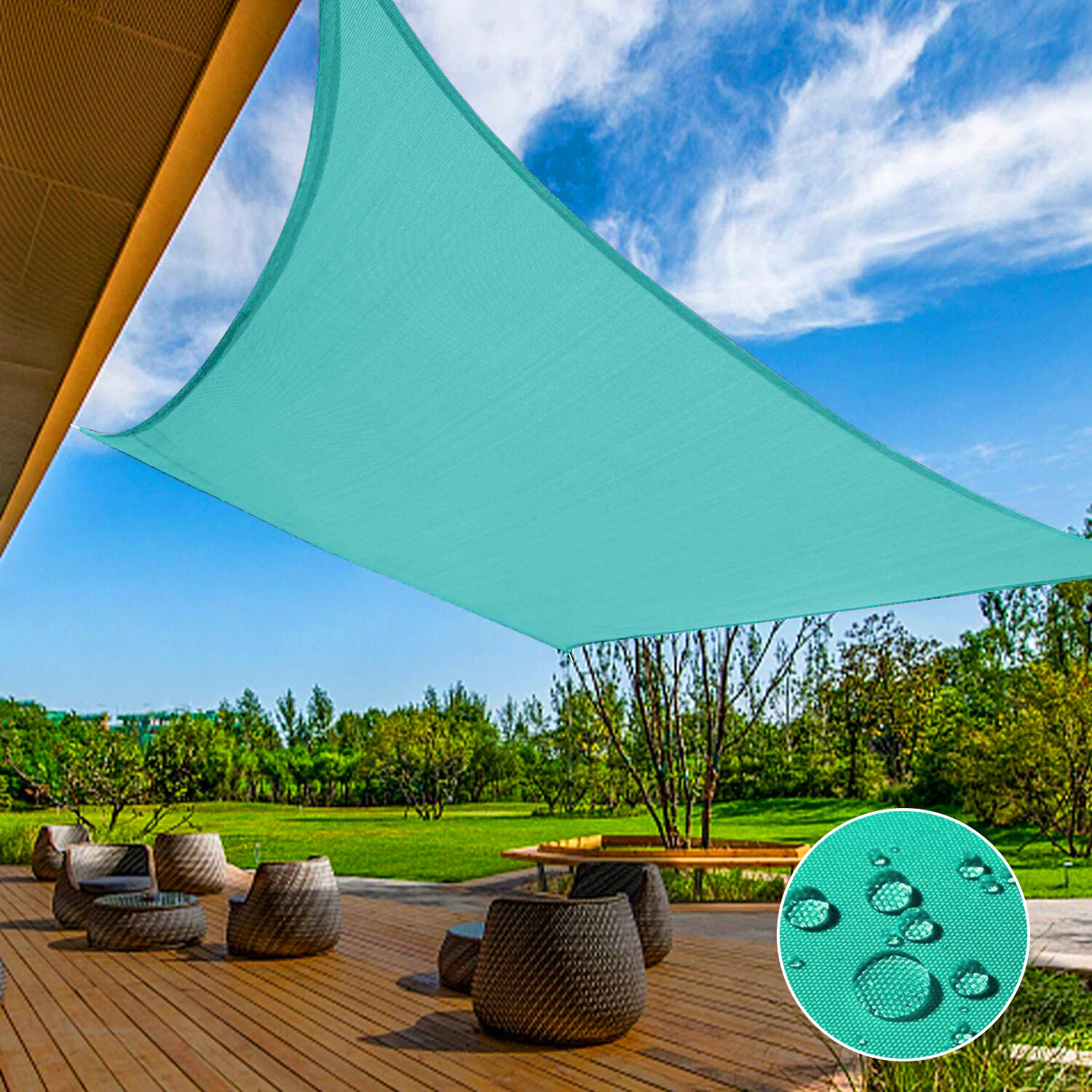 Waterproof Sun Shade Sail Rectangle Pool Awning Outdoor Sun Canopy Shelter Cover gallery