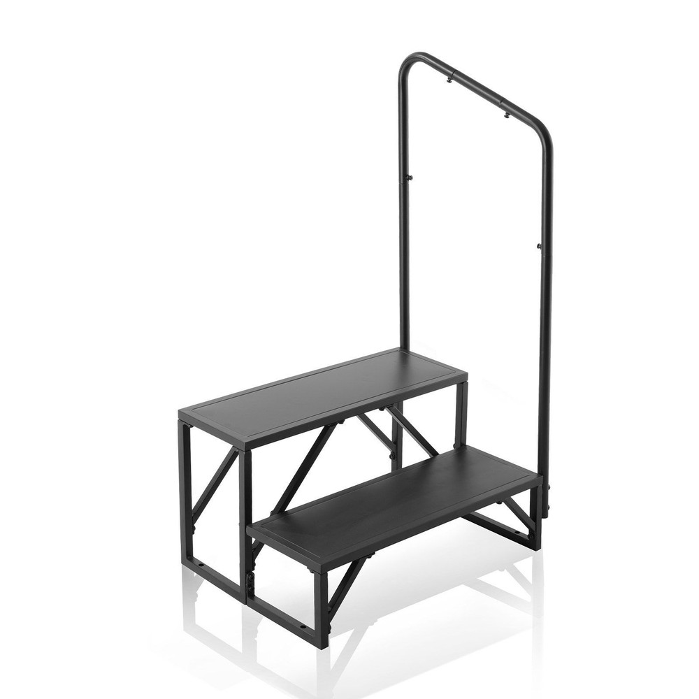 Solid 2-Tier Entry Stairs 440lb Strength Heavy-Duty Steel Anti-Slip Support